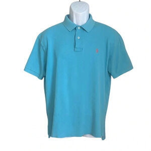 Ralph Lauren Polo Shirt in Turquoise embroidered logo- Size Large